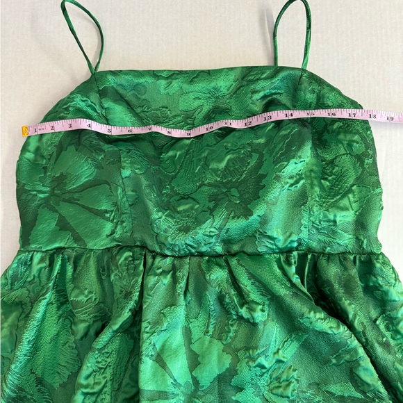 18W Anthropologie Jacquard Bubble Dress-Festive green textured floral dresss 18W - Picture 6 of 11